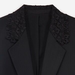 The Kooples - Stretchy Jacket w/ Lace on Neck - Black